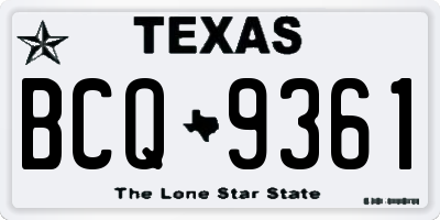 TX license plate BCQ9361