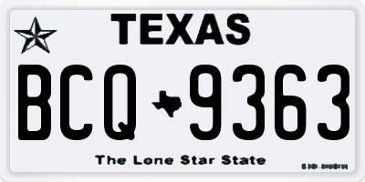 TX license plate BCQ9363