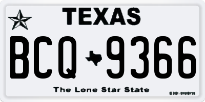 TX license plate BCQ9366