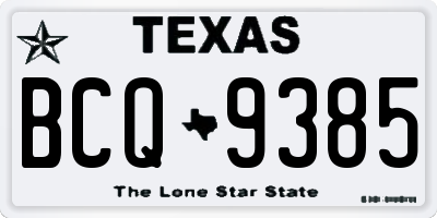 TX license plate BCQ9385
