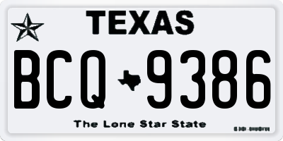 TX license plate BCQ9386