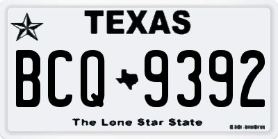 TX license plate BCQ9392