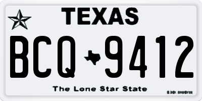 TX license plate BCQ9412