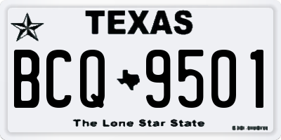 TX license plate BCQ9501