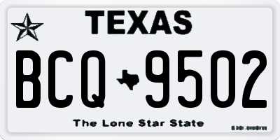 TX license plate BCQ9502