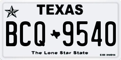 TX license plate BCQ9540