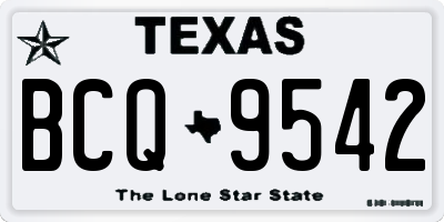 TX license plate BCQ9542