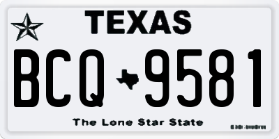 TX license plate BCQ9581