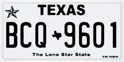 TX license plate BCQ9601