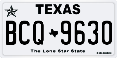 TX license plate BCQ9630