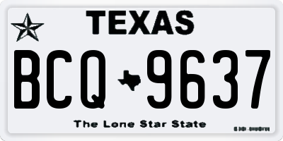 TX license plate BCQ9637