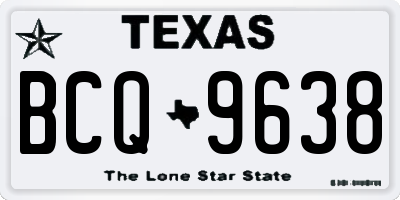 TX license plate BCQ9638