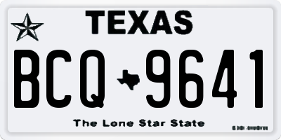 TX license plate BCQ9641