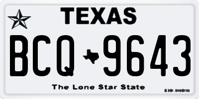 TX license plate BCQ9643
