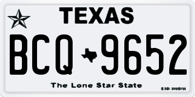 TX license plate BCQ9652