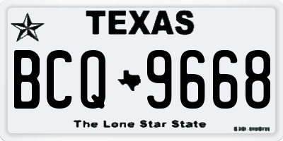 TX license plate BCQ9668