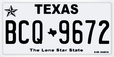 TX license plate BCQ9672