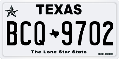 TX license plate BCQ9702