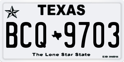 TX license plate BCQ9703