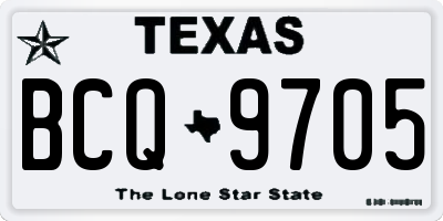 TX license plate BCQ9705