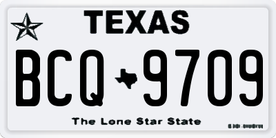 TX license plate BCQ9709