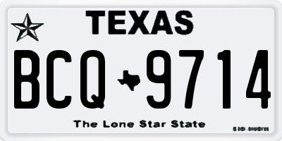 TX license plate BCQ9714