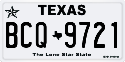 TX license plate BCQ9721
