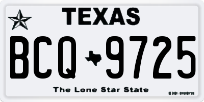TX license plate BCQ9725