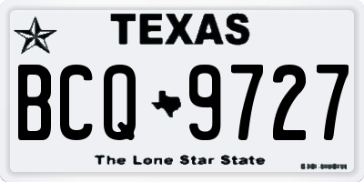 TX license plate BCQ9727