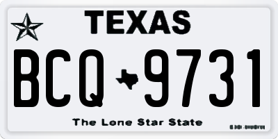 TX license plate BCQ9731