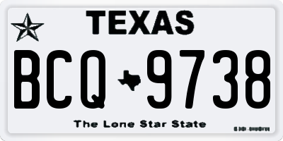 TX license plate BCQ9738