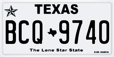 TX license plate BCQ9740