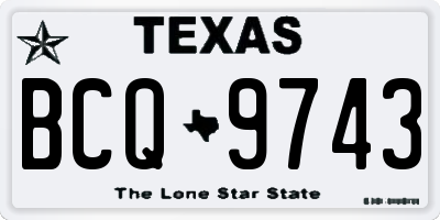 TX license plate BCQ9743