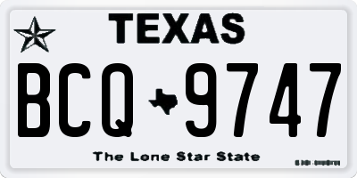 TX license plate BCQ9747