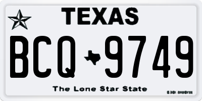 TX license plate BCQ9749