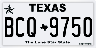 TX license plate BCQ9750
