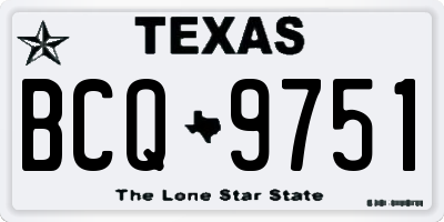 TX license plate BCQ9751