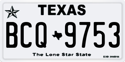 TX license plate BCQ9753