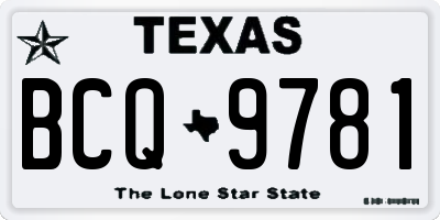 TX license plate BCQ9781
