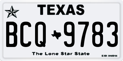 TX license plate BCQ9783