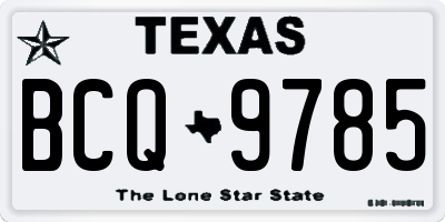 TX license plate BCQ9785
