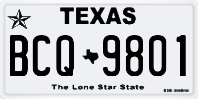 TX license plate BCQ9801
