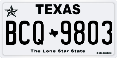 TX license plate BCQ9803