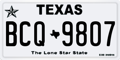 TX license plate BCQ9807
