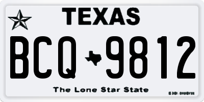 TX license plate BCQ9812