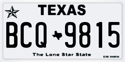 TX license plate BCQ9815
