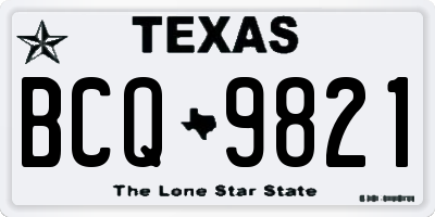 TX license plate BCQ9821