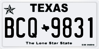 TX license plate BCQ9831