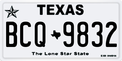 TX license plate BCQ9832