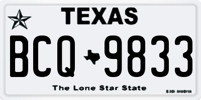 TX license plate BCQ9833